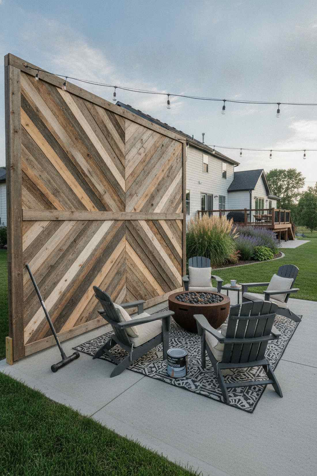 reclaimed wood privacy screen