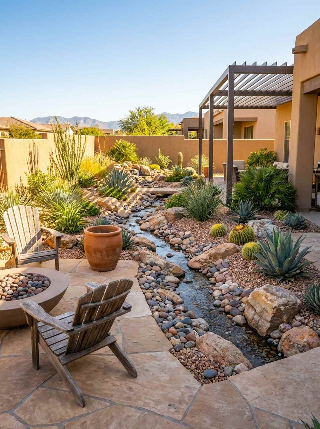 rock garden desert stream