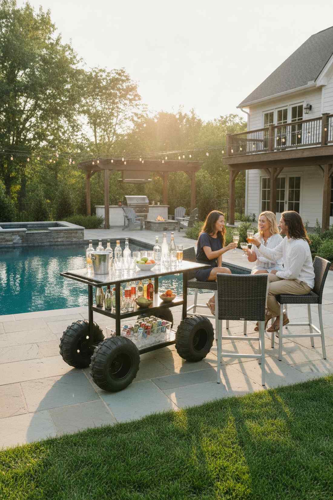 rolling bar cart