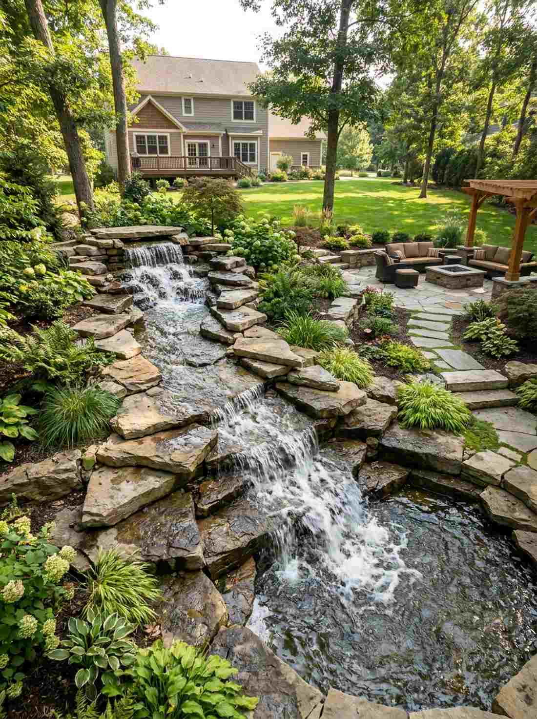 stone waterfall cascade