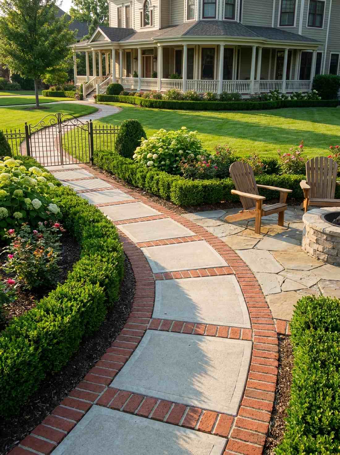 stone with brick border frames