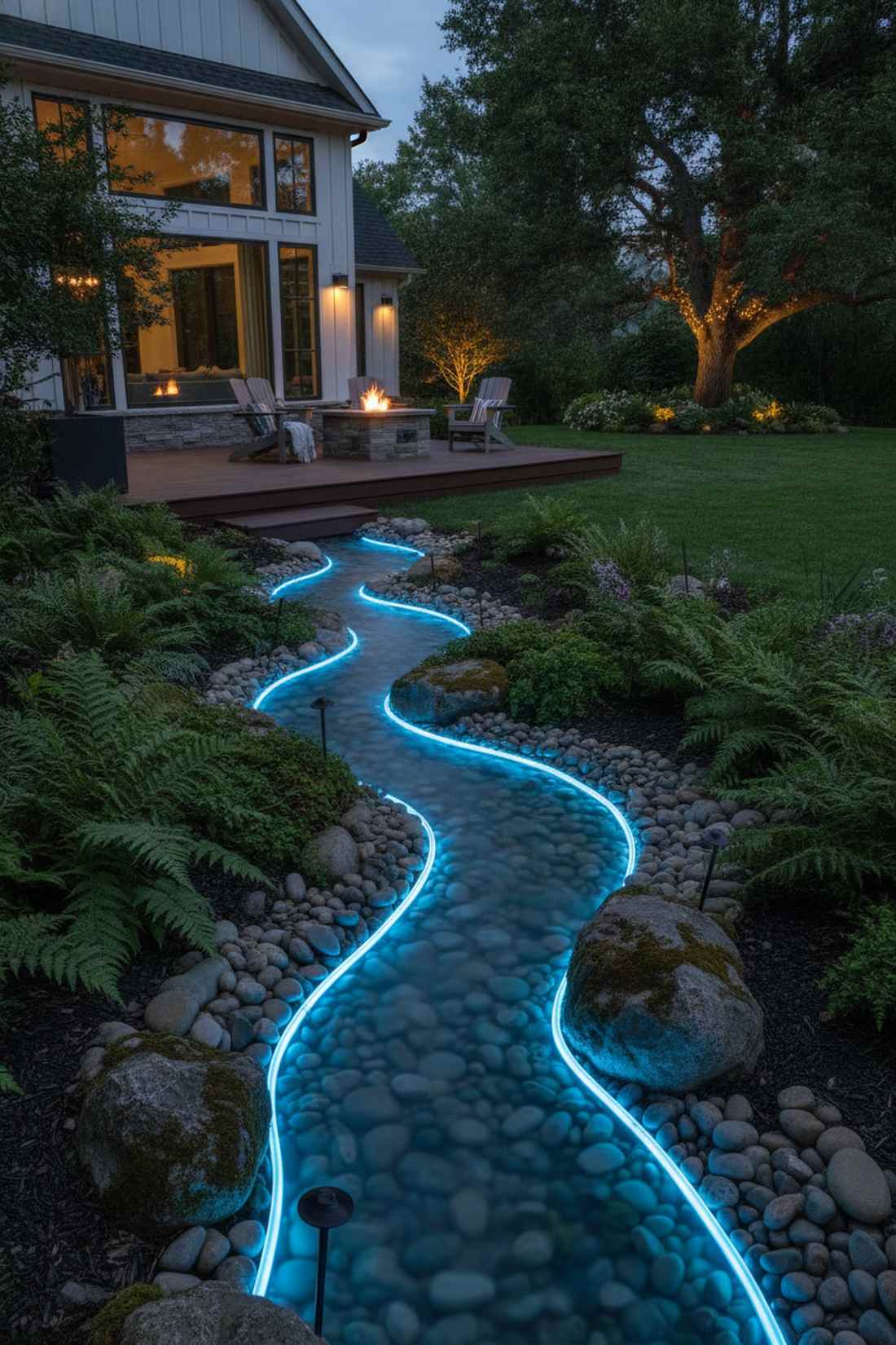 stream bed following