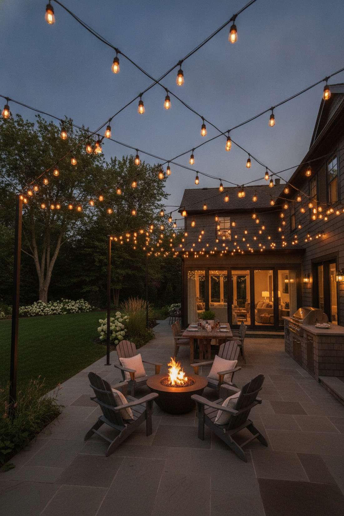 string light overhead canopy