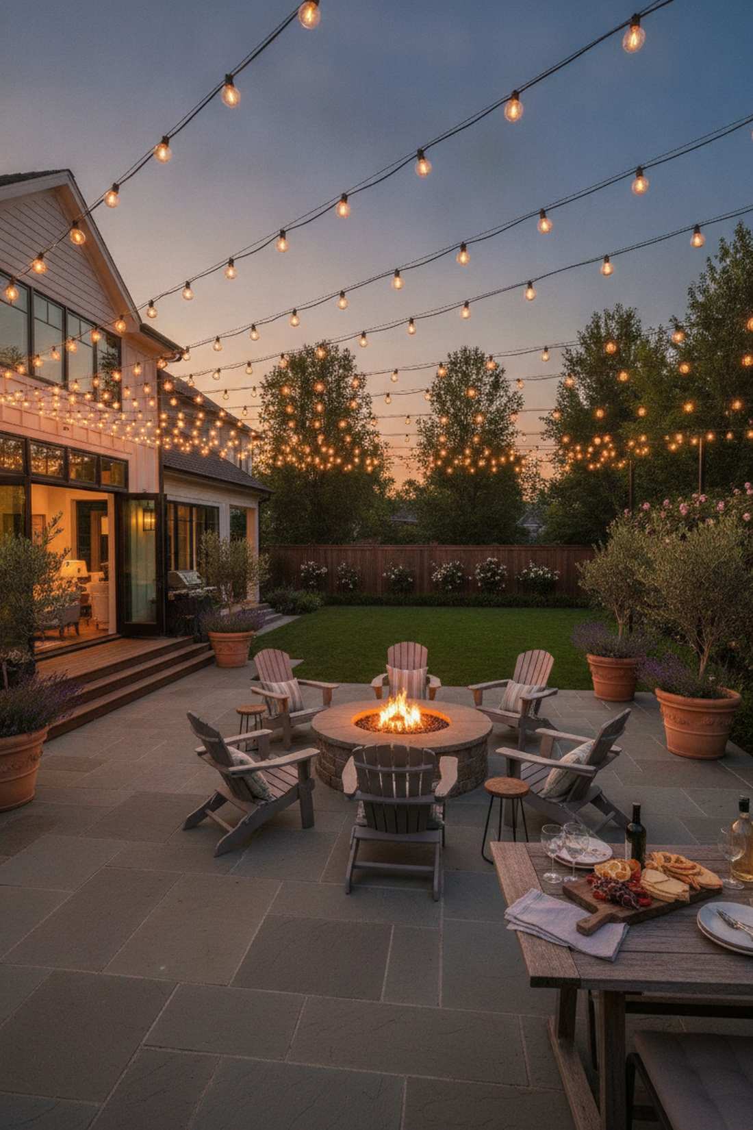 string lights zigzag pattern