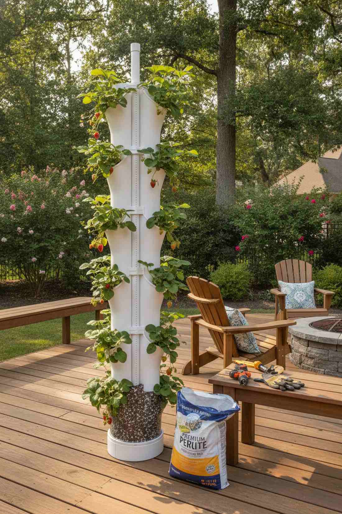 terracotta vertical pillar planter