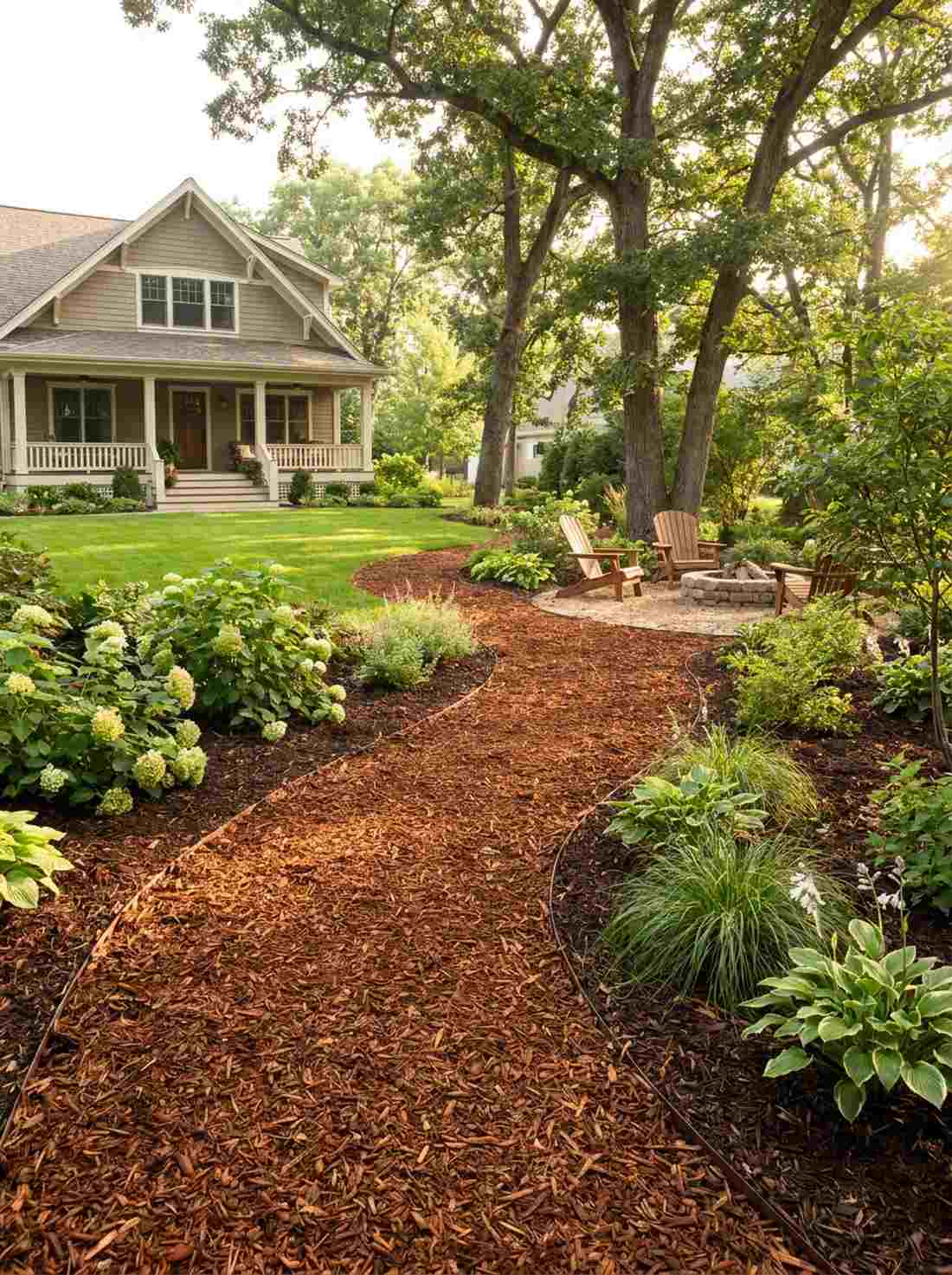 winding mulch pathways