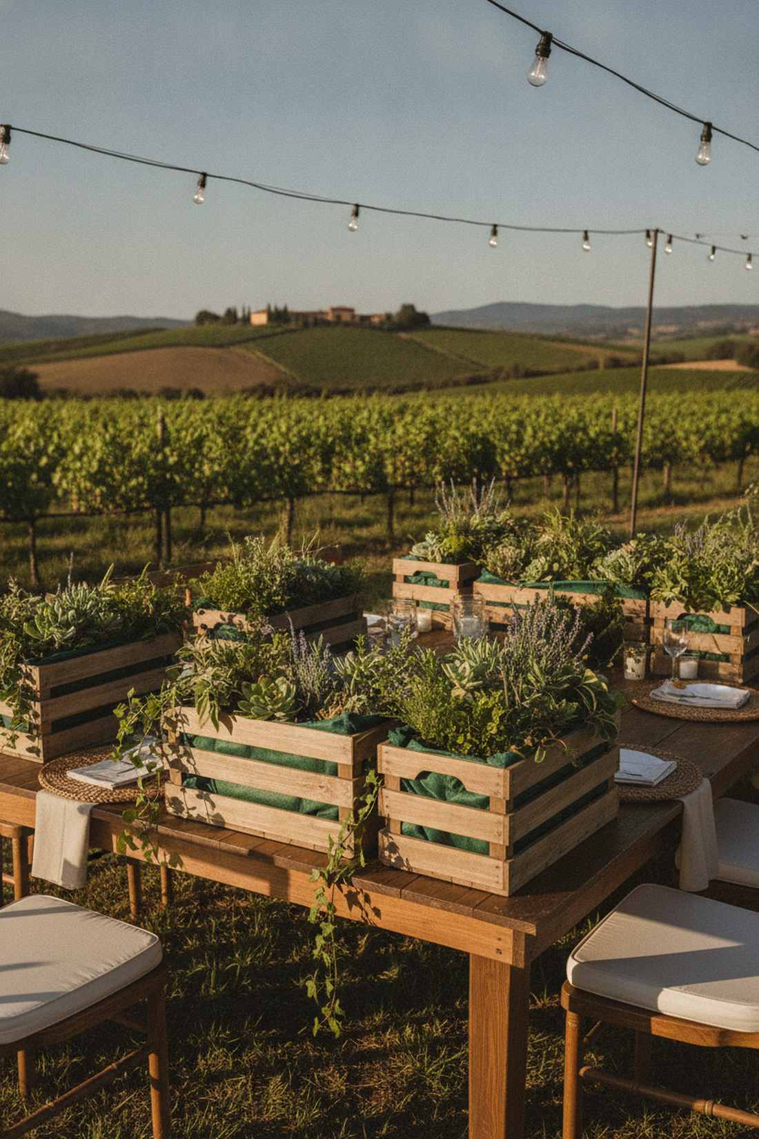 wooden crate planters