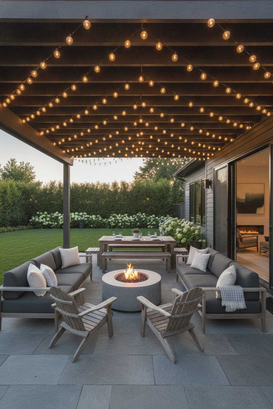 zigzag patio string pattern
