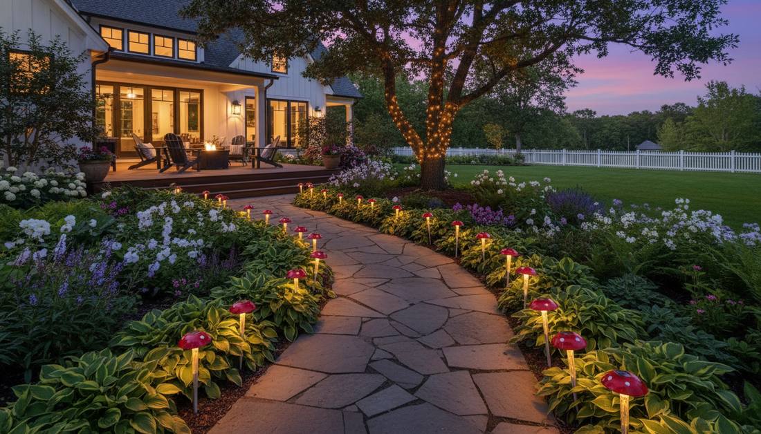 289 solar garden mushroom lights vertical