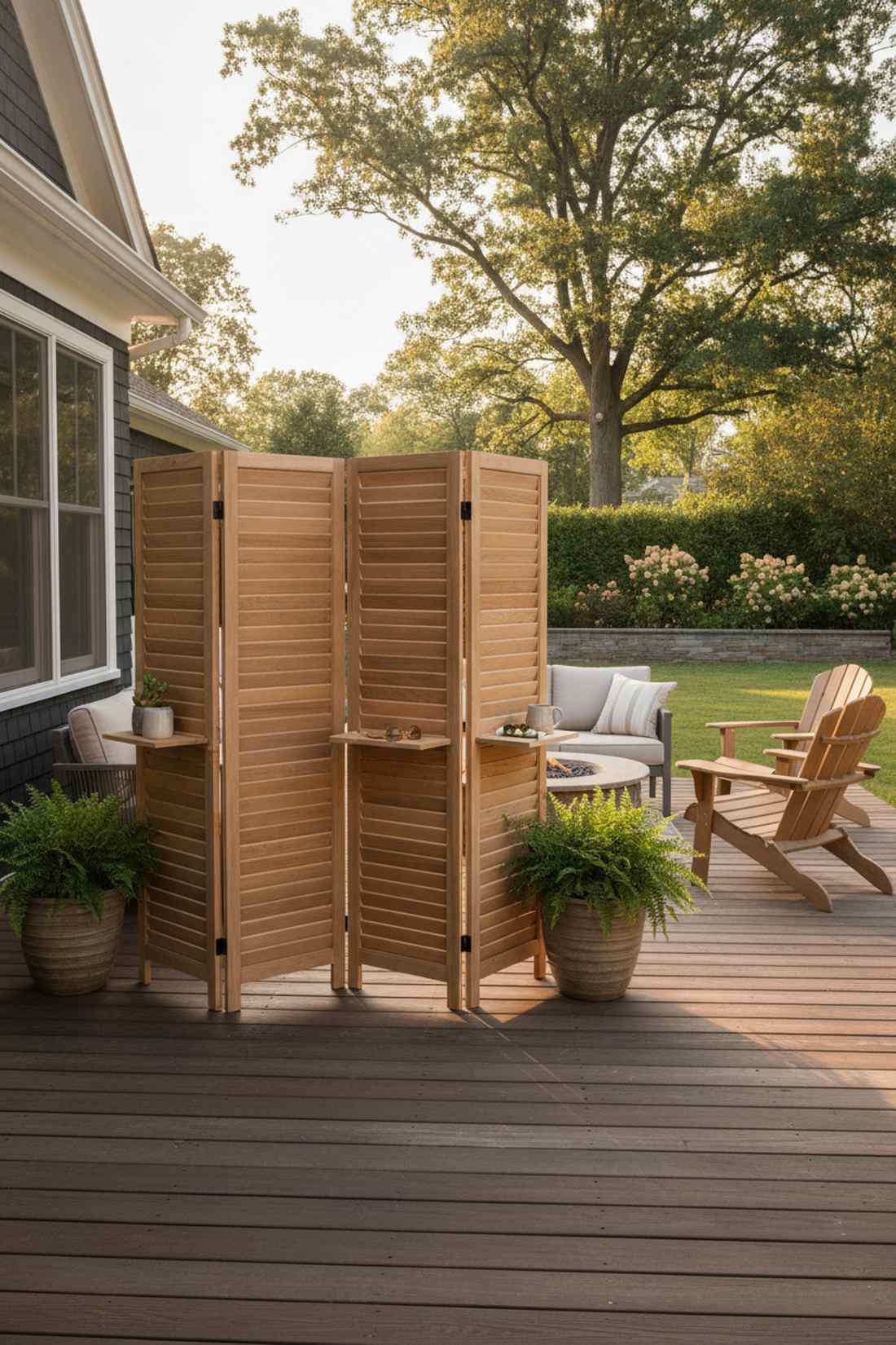 accordion folding screen with shelf seating