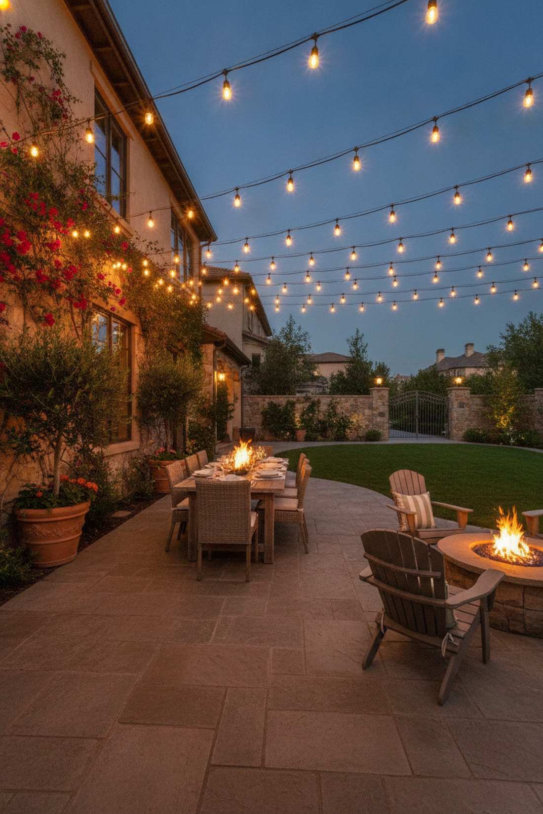 cafe string lights wall mounted