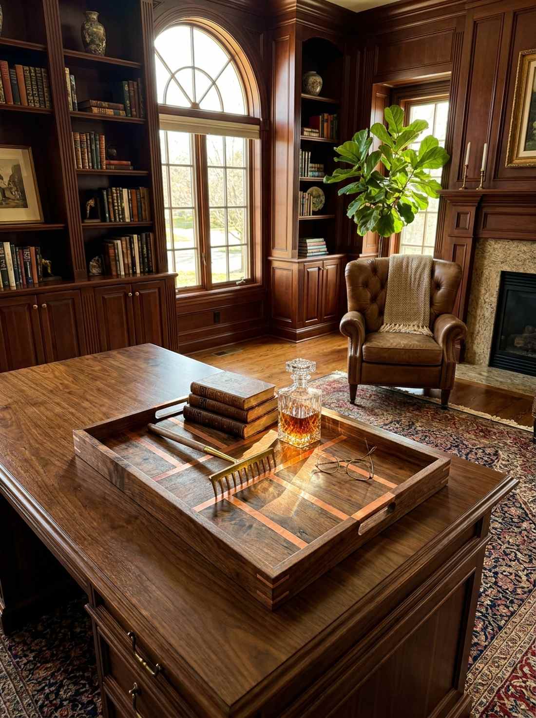 copper inlay design tray