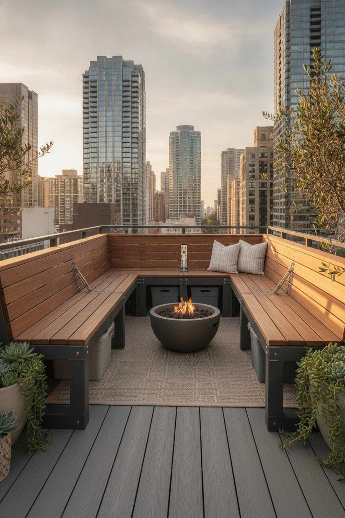 deck railing bench hybrid
