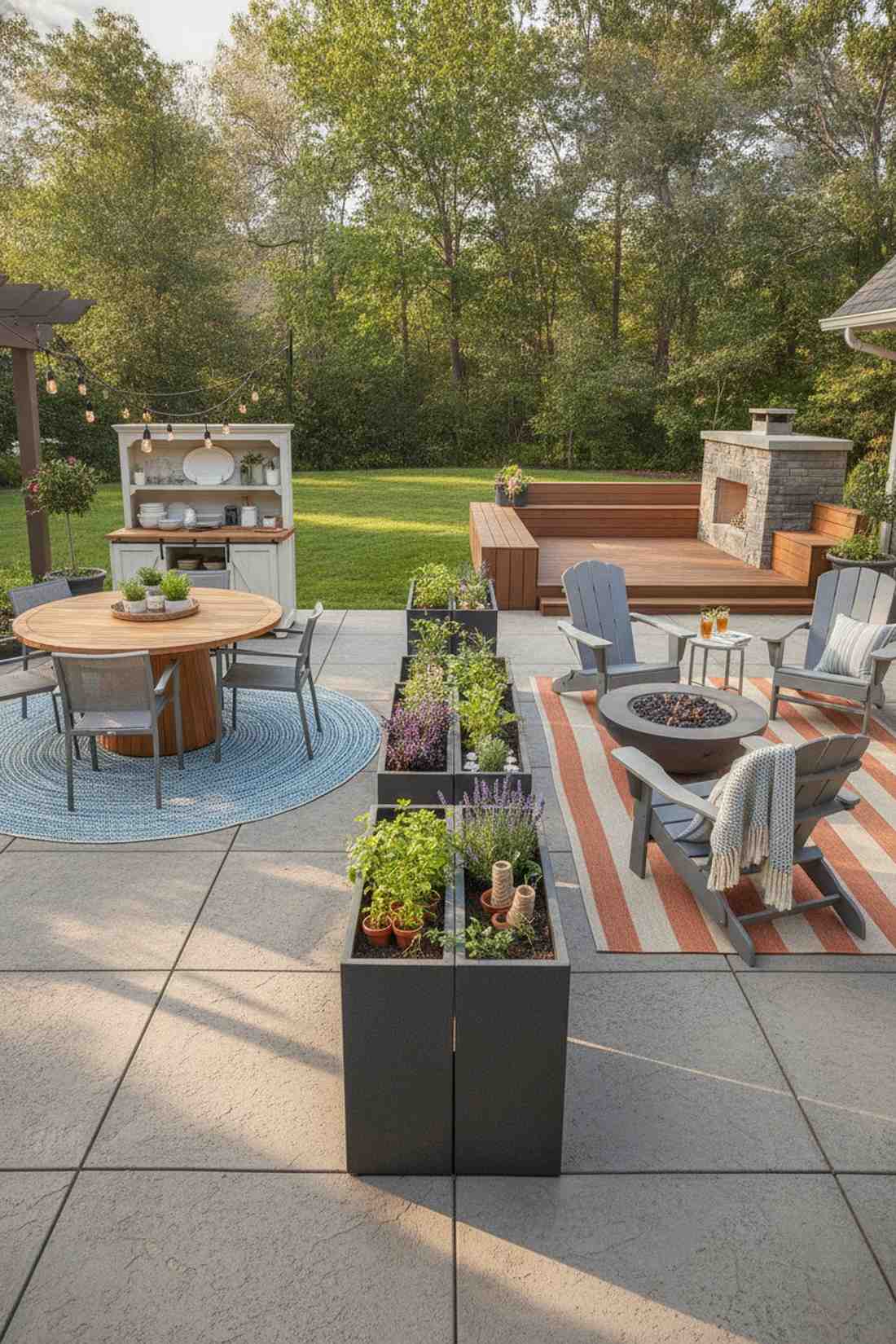 dual zone patio layout