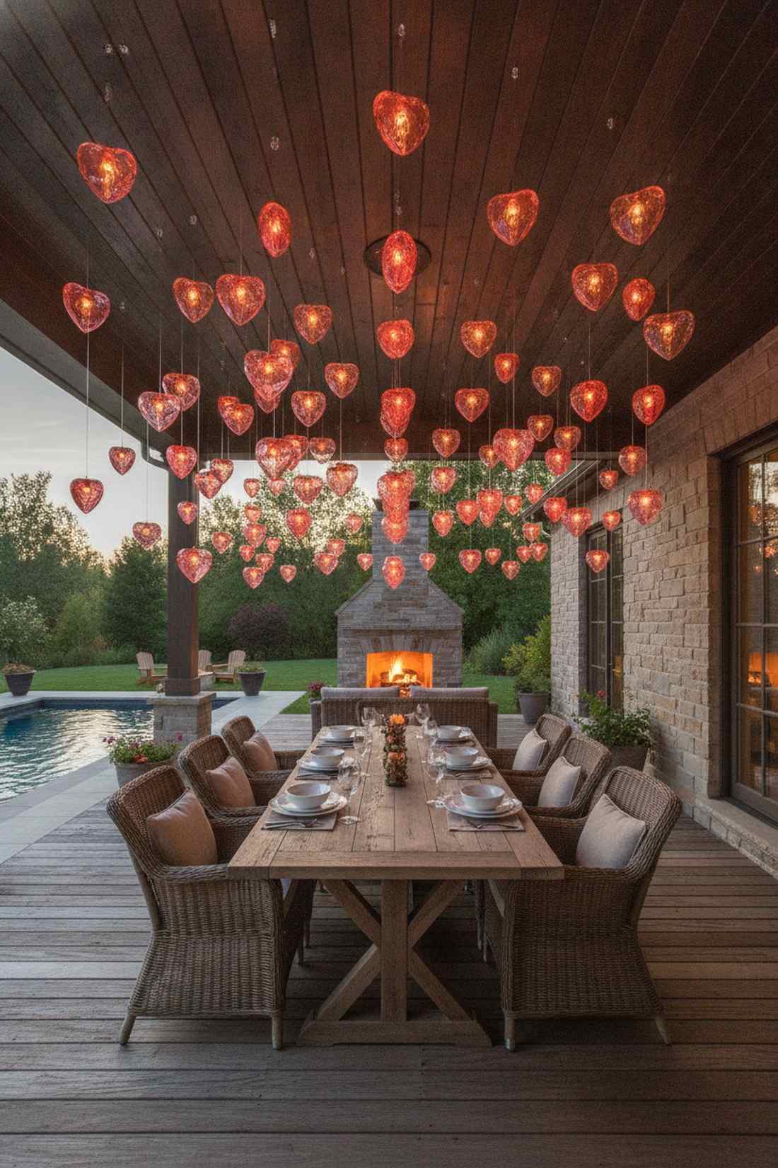 floating heart ceiling display