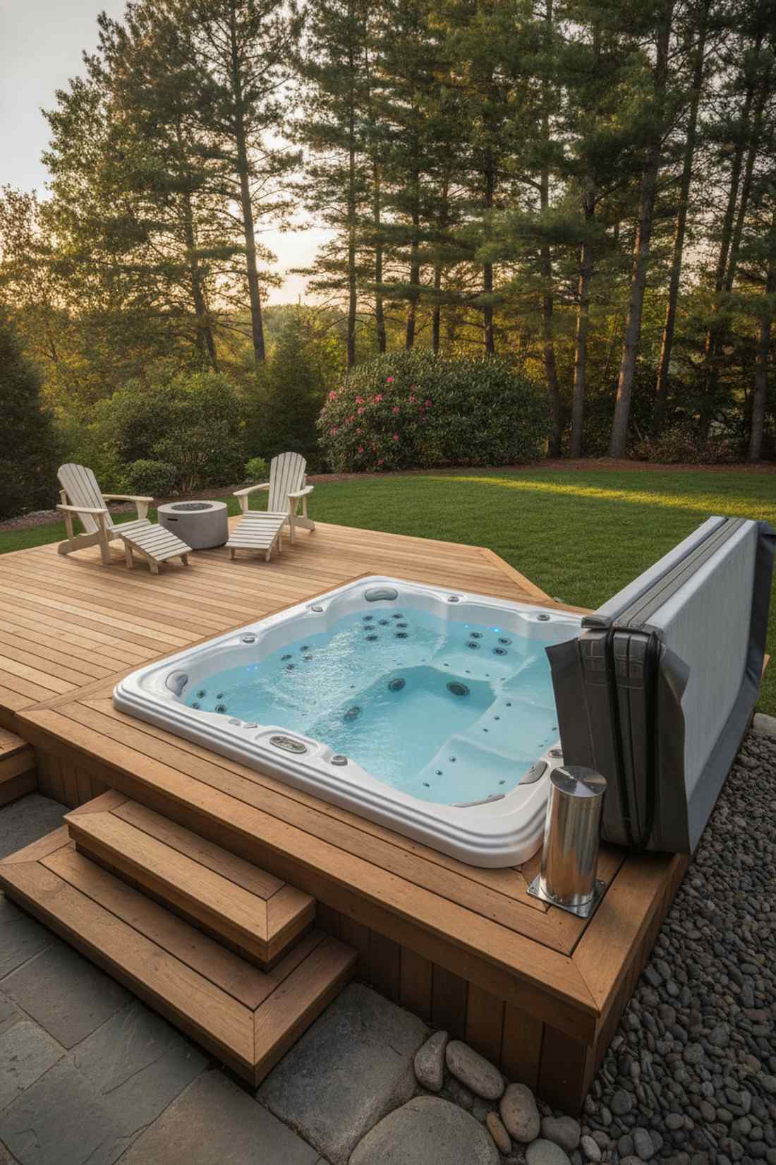 hydrotherapy spa with lounge seating