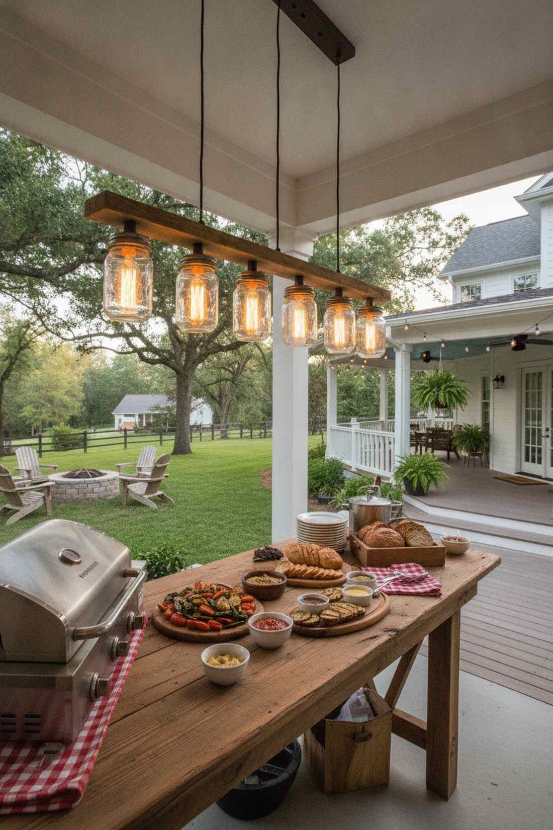 mason jar pendant row