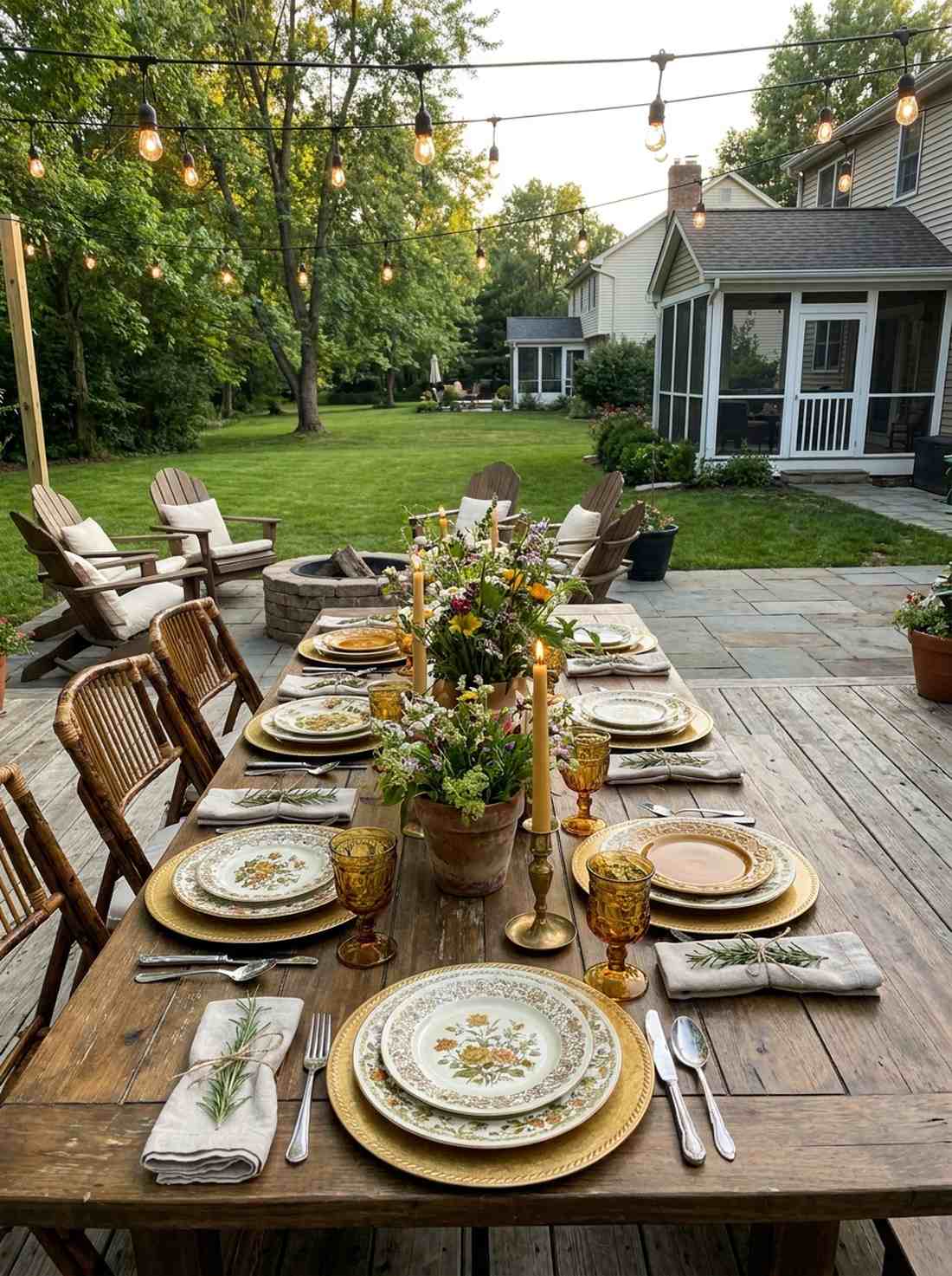mismatched vintage plates