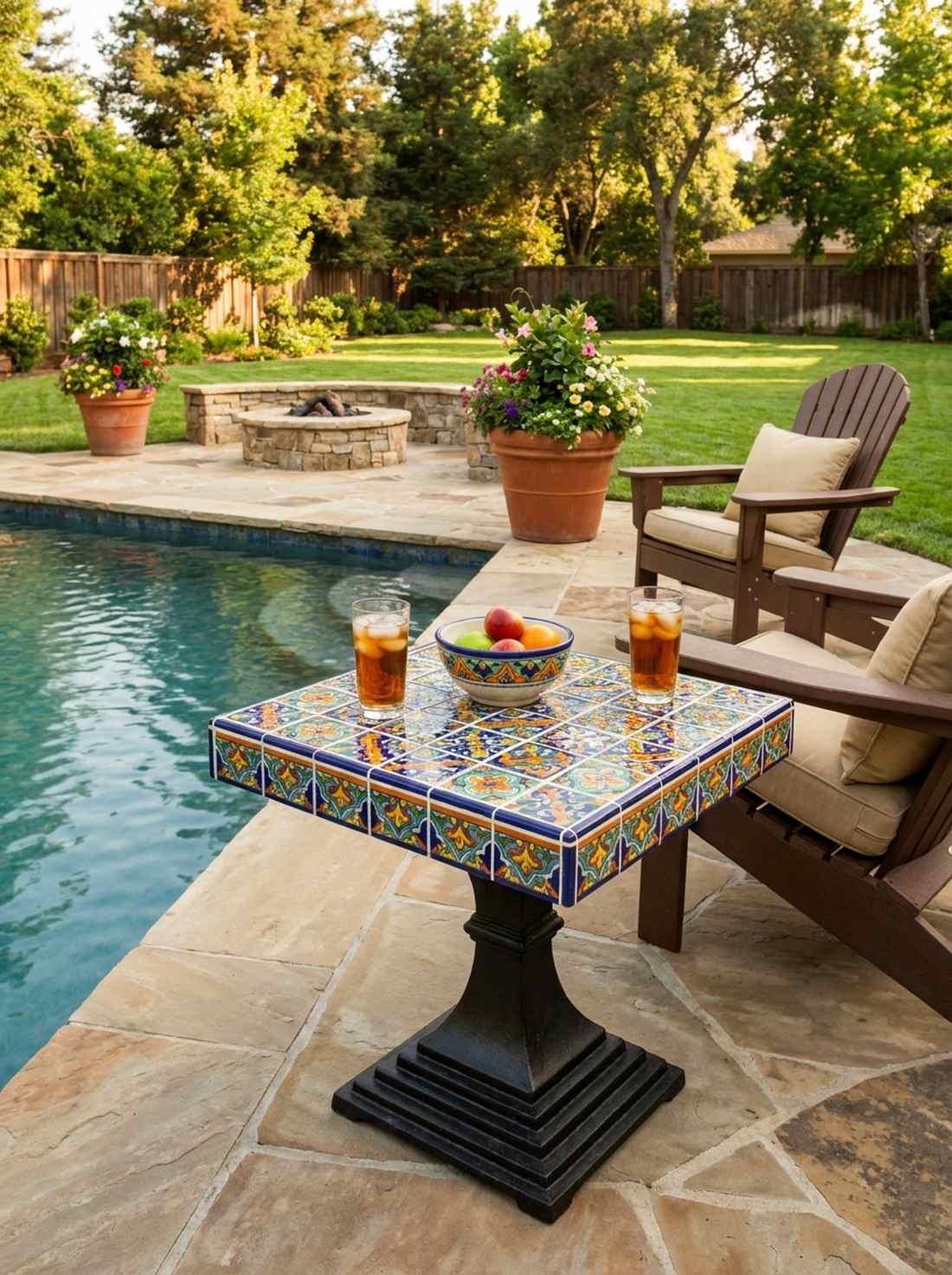mosaic tile side table