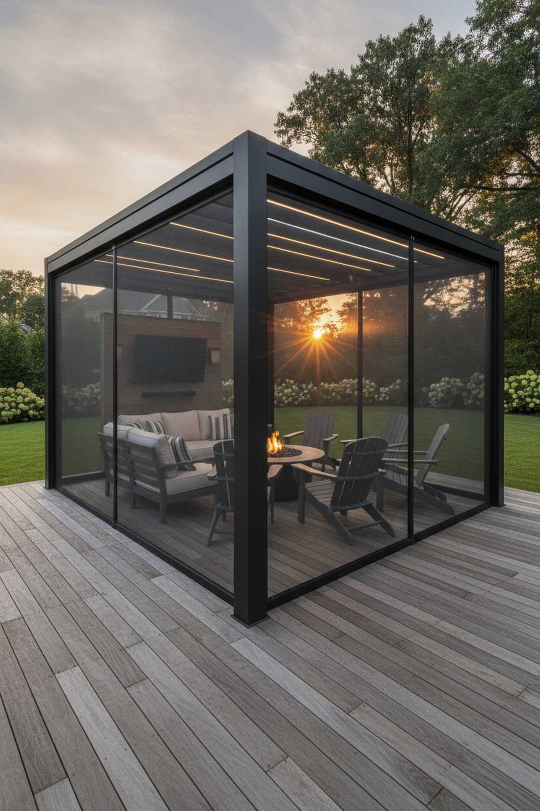 pergola with retractable side screens