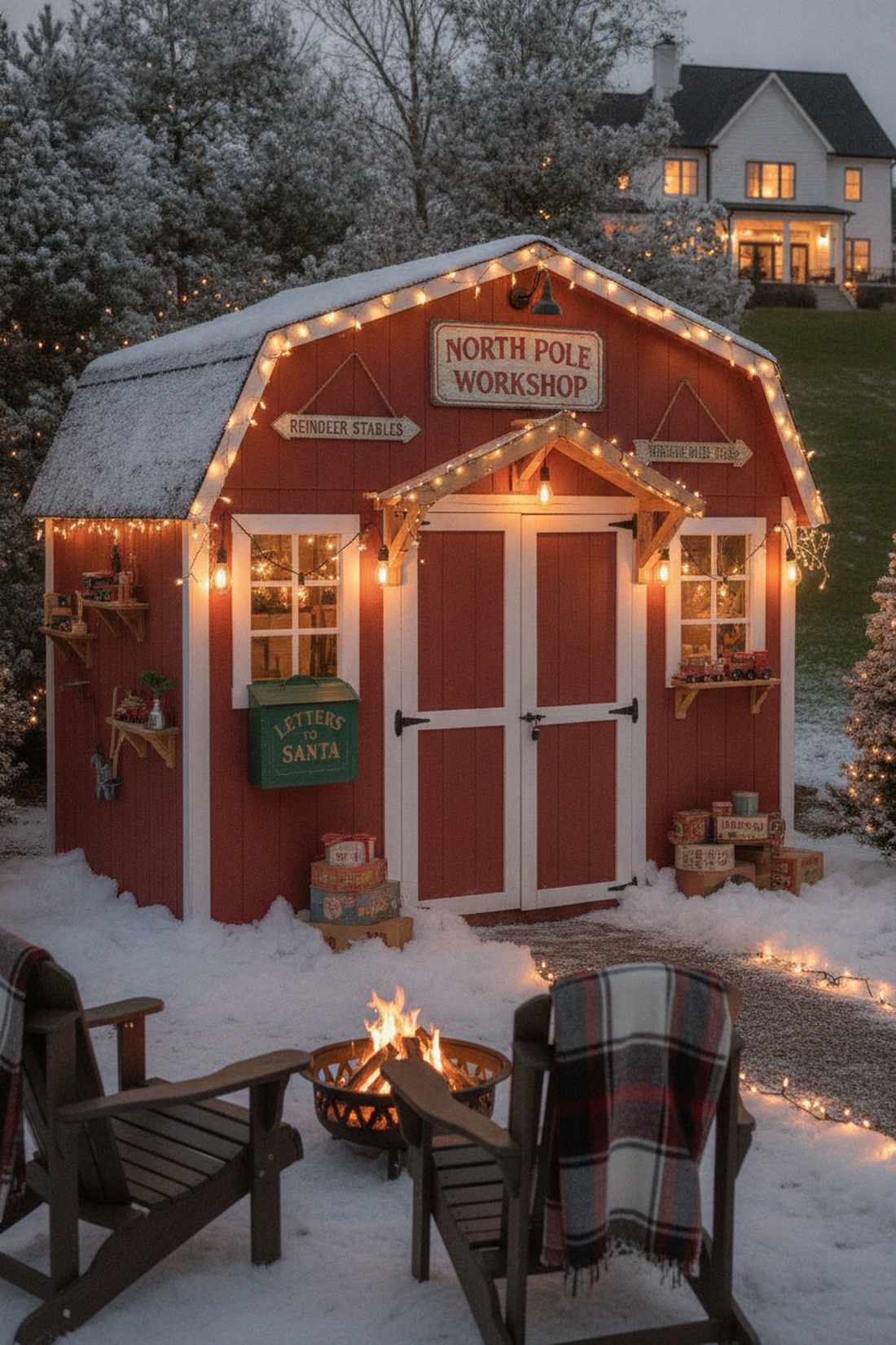 santas grotto setup