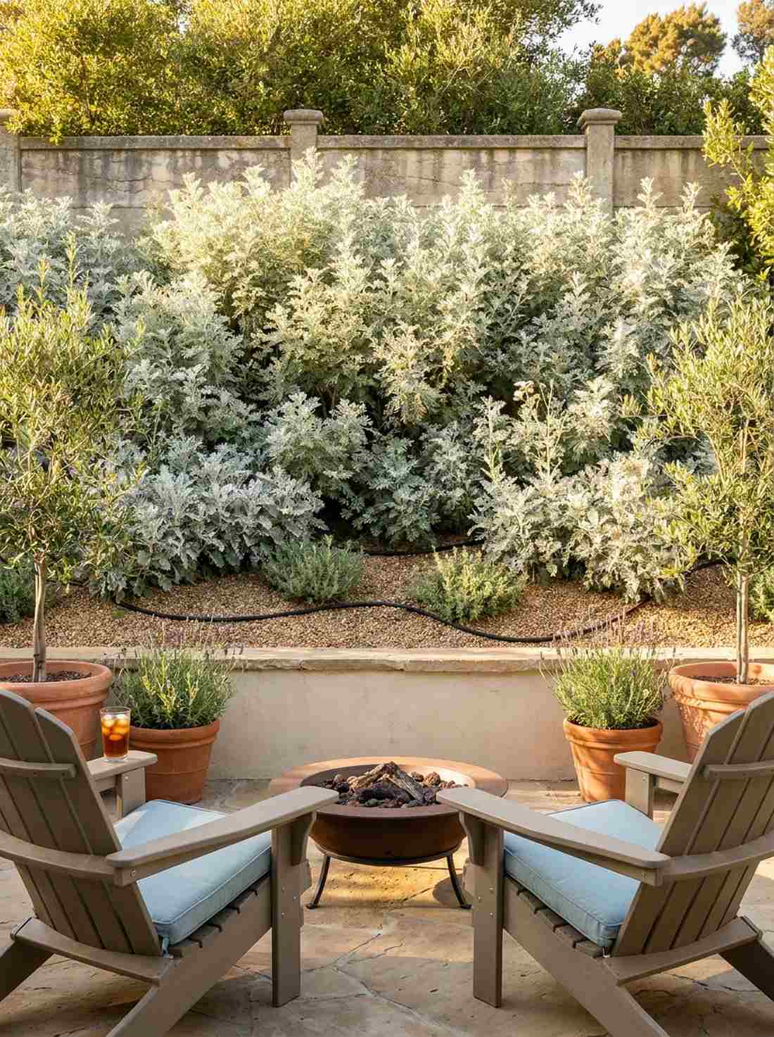 silver foliage backdrop