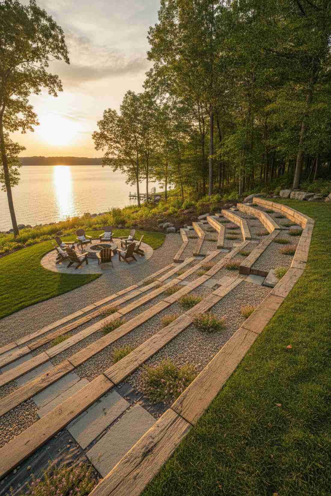 stepped amphitheater seating terraces