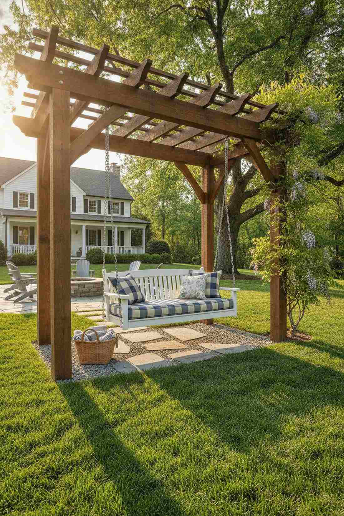 swing seat pergola