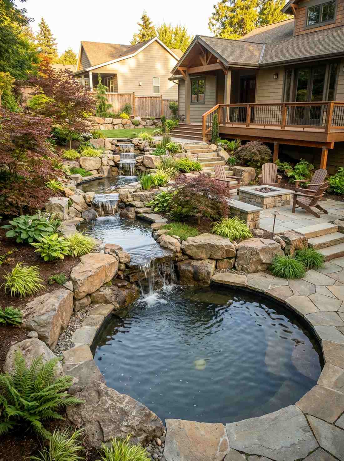 terraced hillside ponds