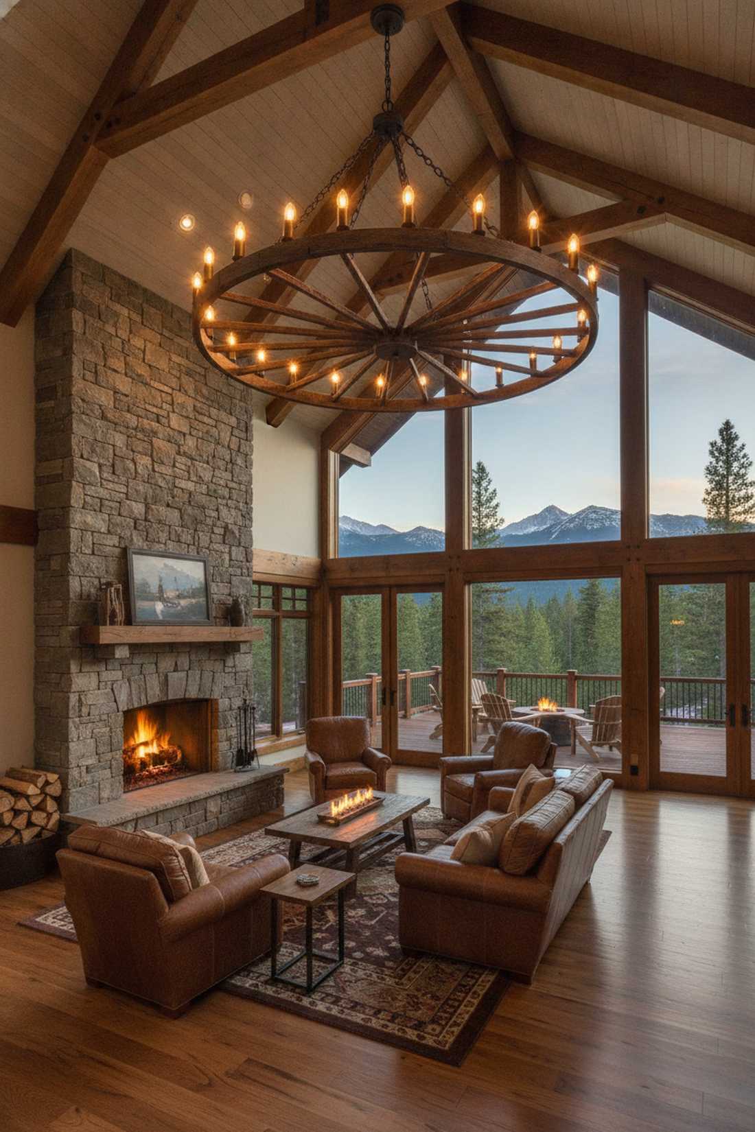 wagon wheel chandeliers