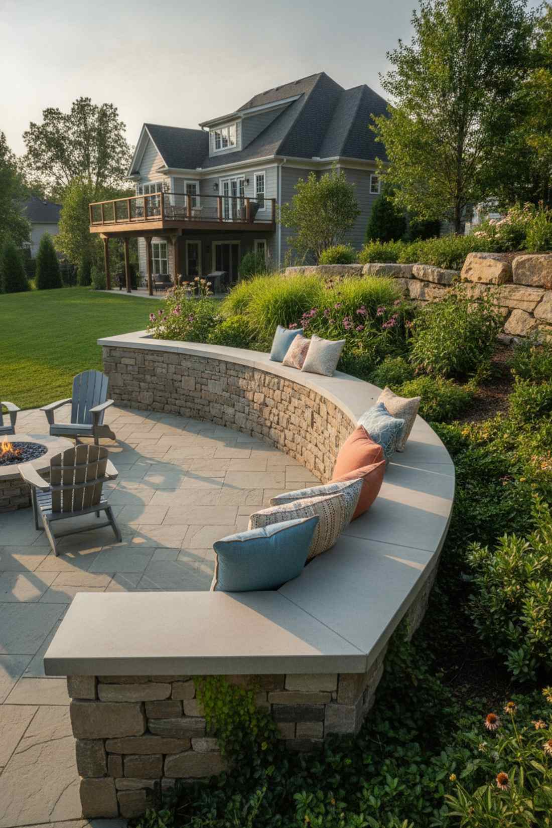 wall integrated garden seating