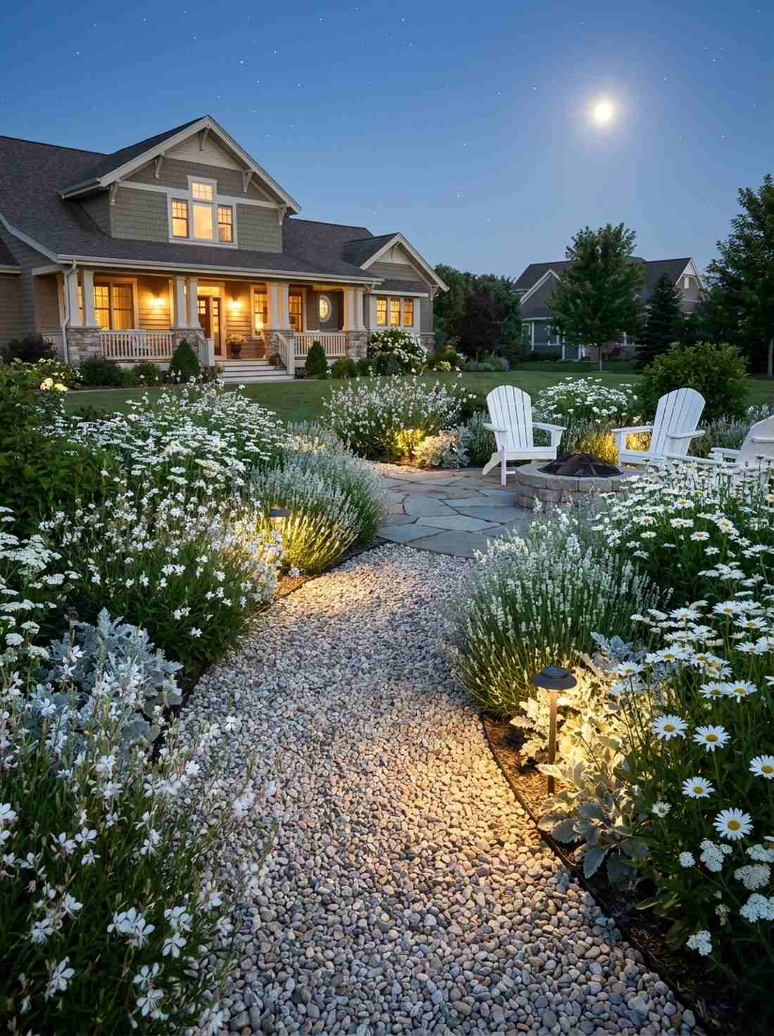white garden moonlight scheme