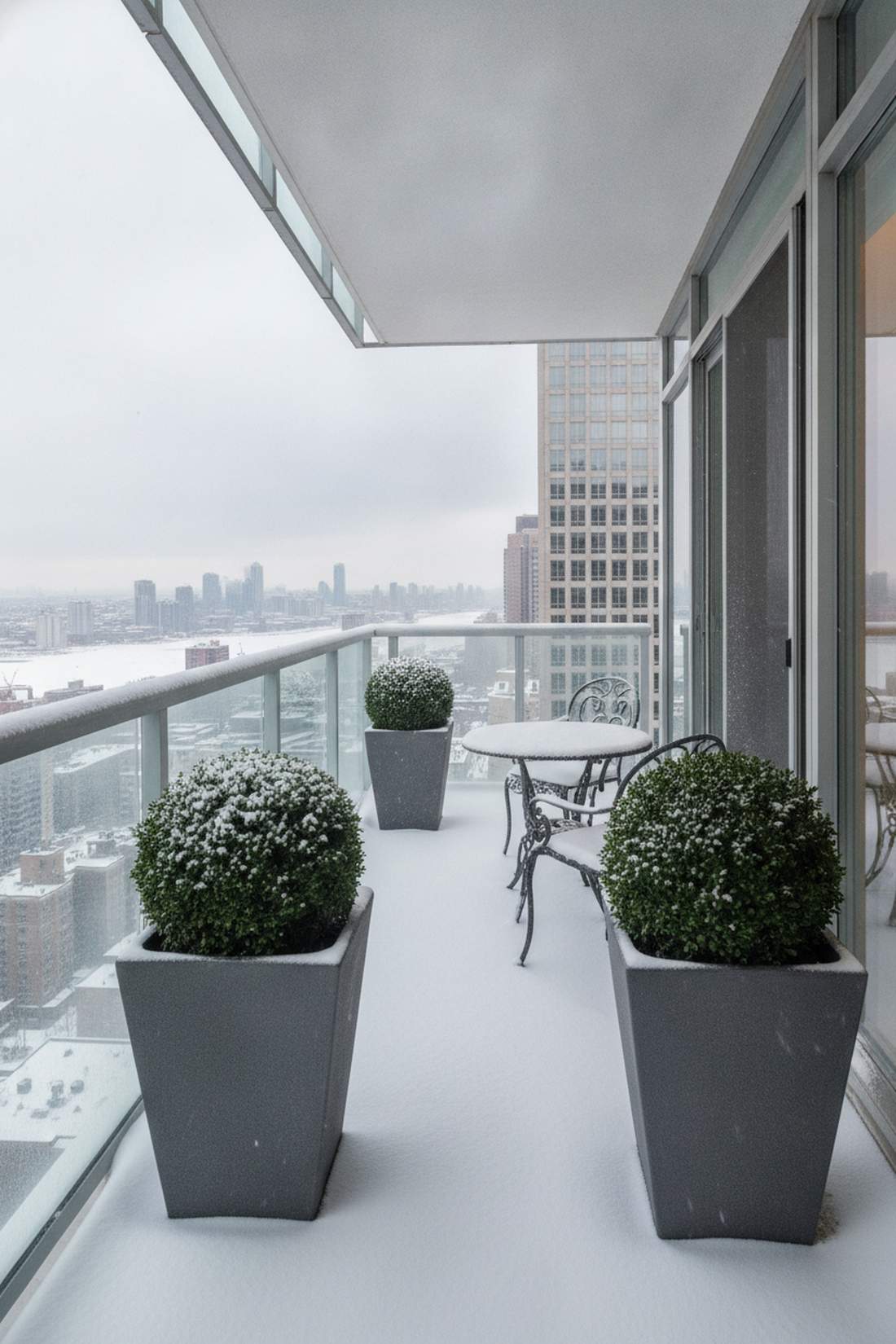 winter evergreen structure