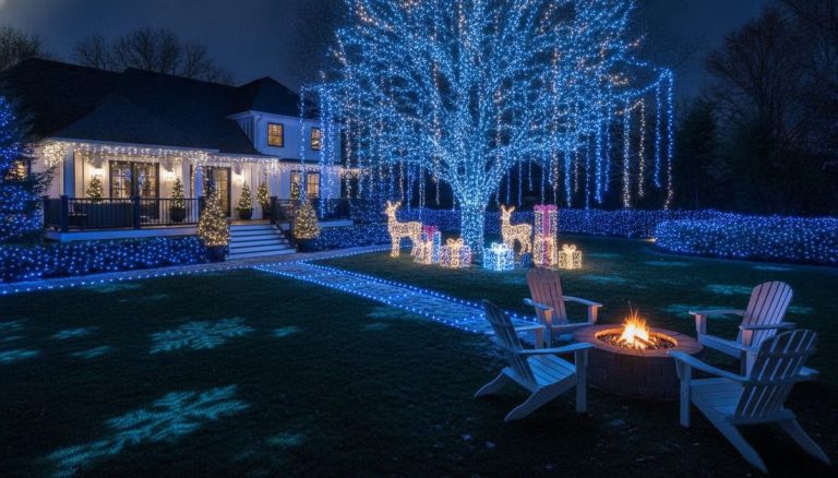 297 xmas lights garden vertical