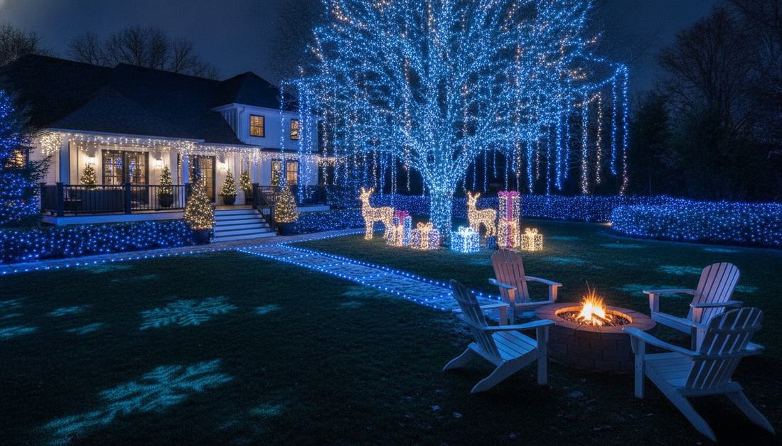 297 xmas lights garden vertical