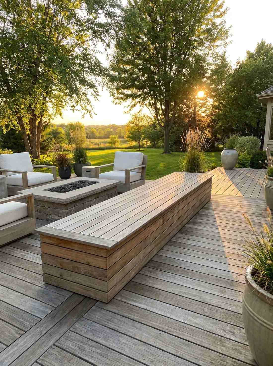 backless teak platform bench