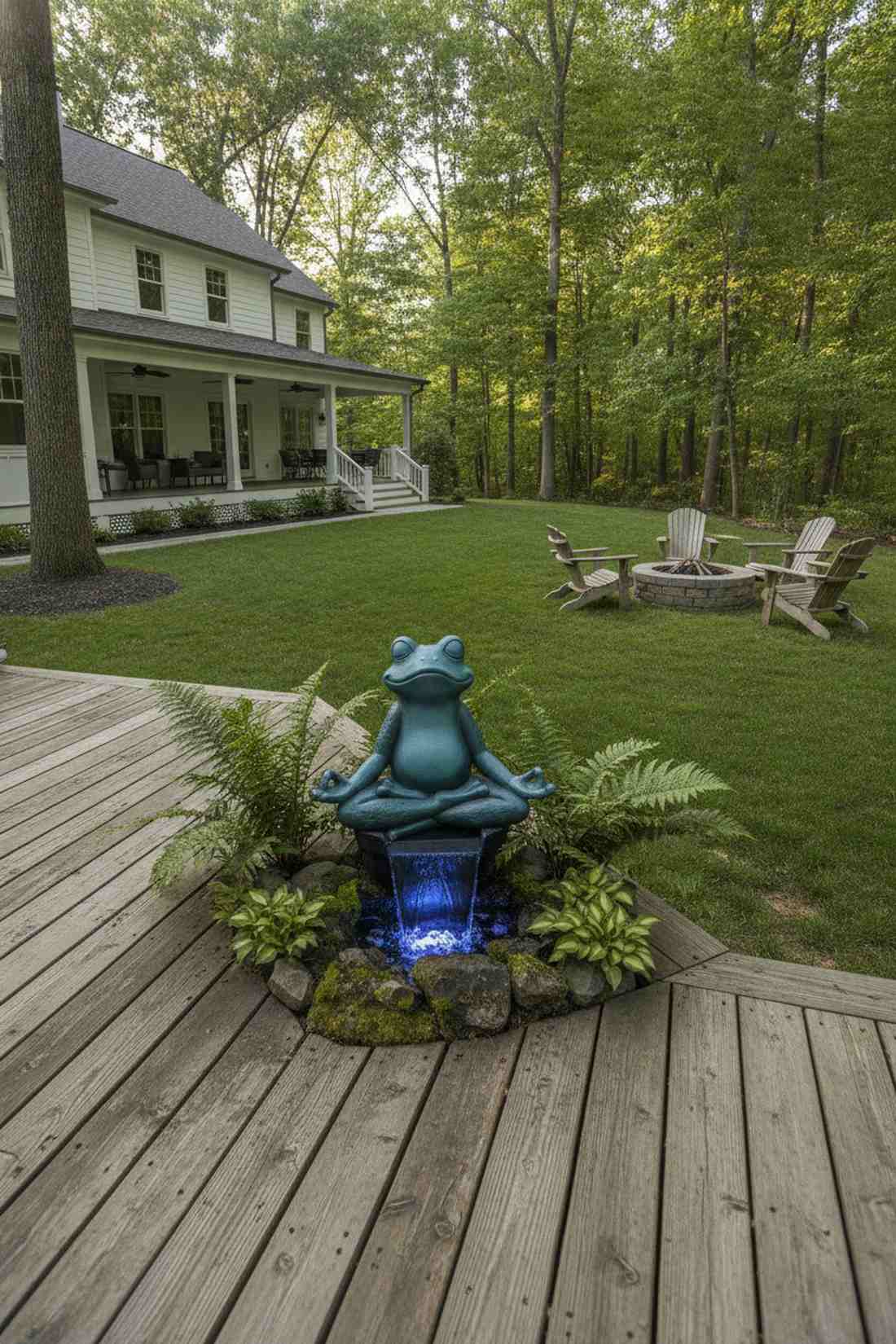 beveled yoga frog with meditation theme