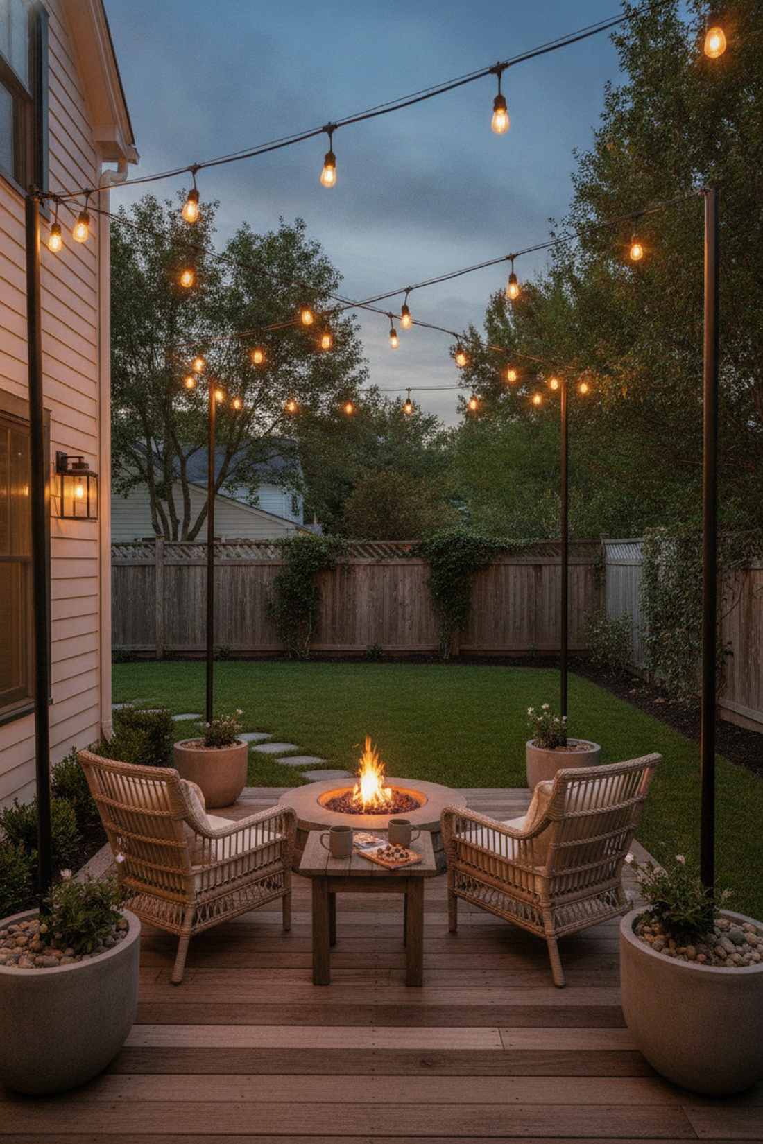bistro lights zigzag pattern
