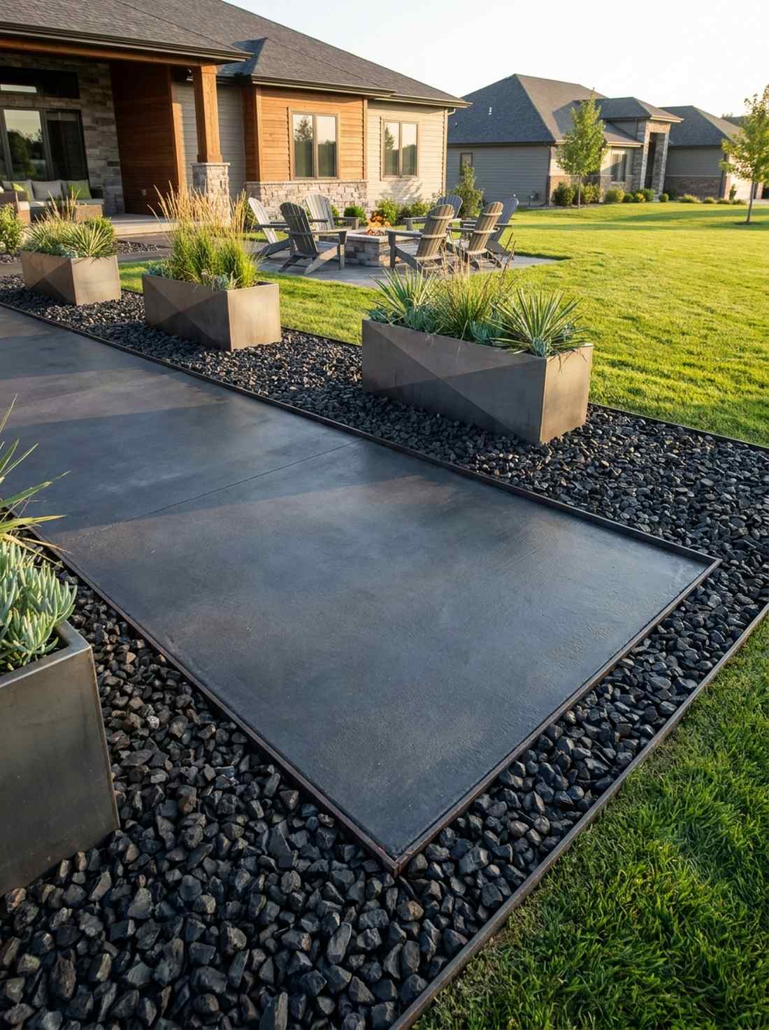 black basalt chipping garden