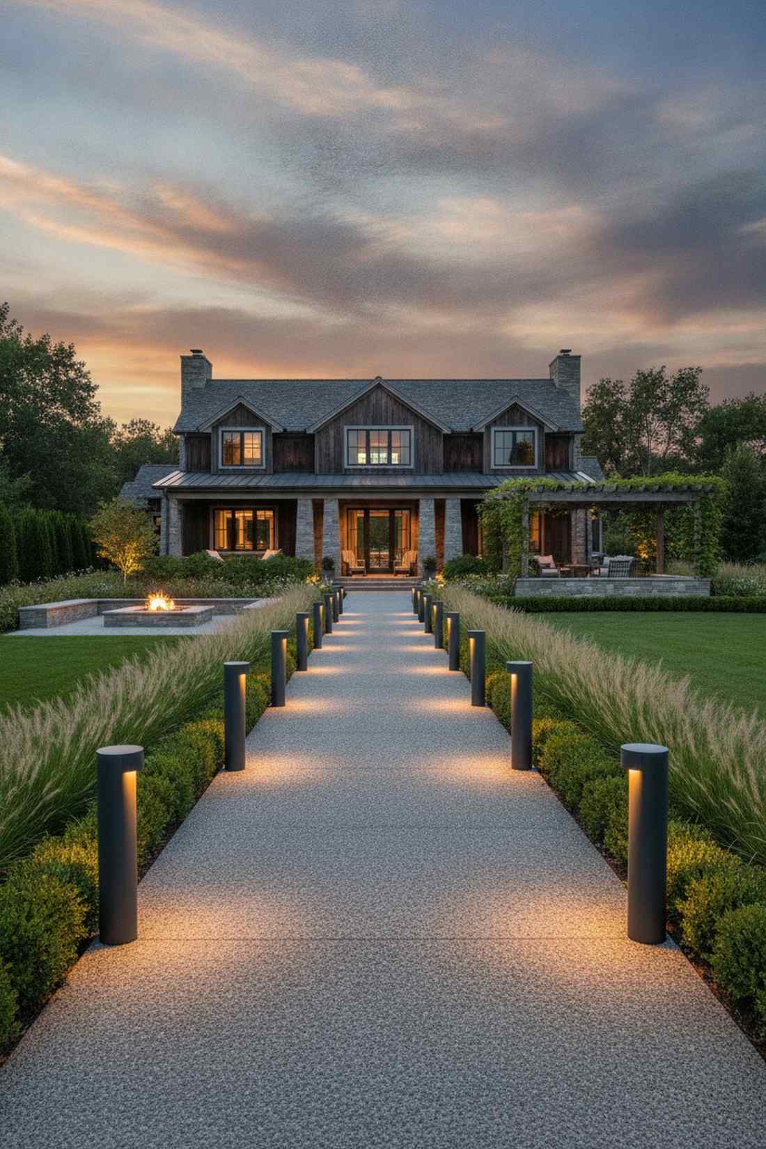 bollard lights for formal walkways