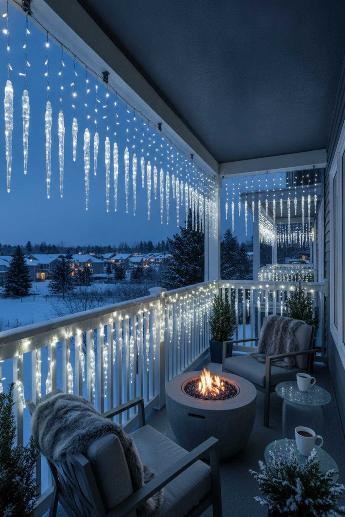 cascading icicle light curtains