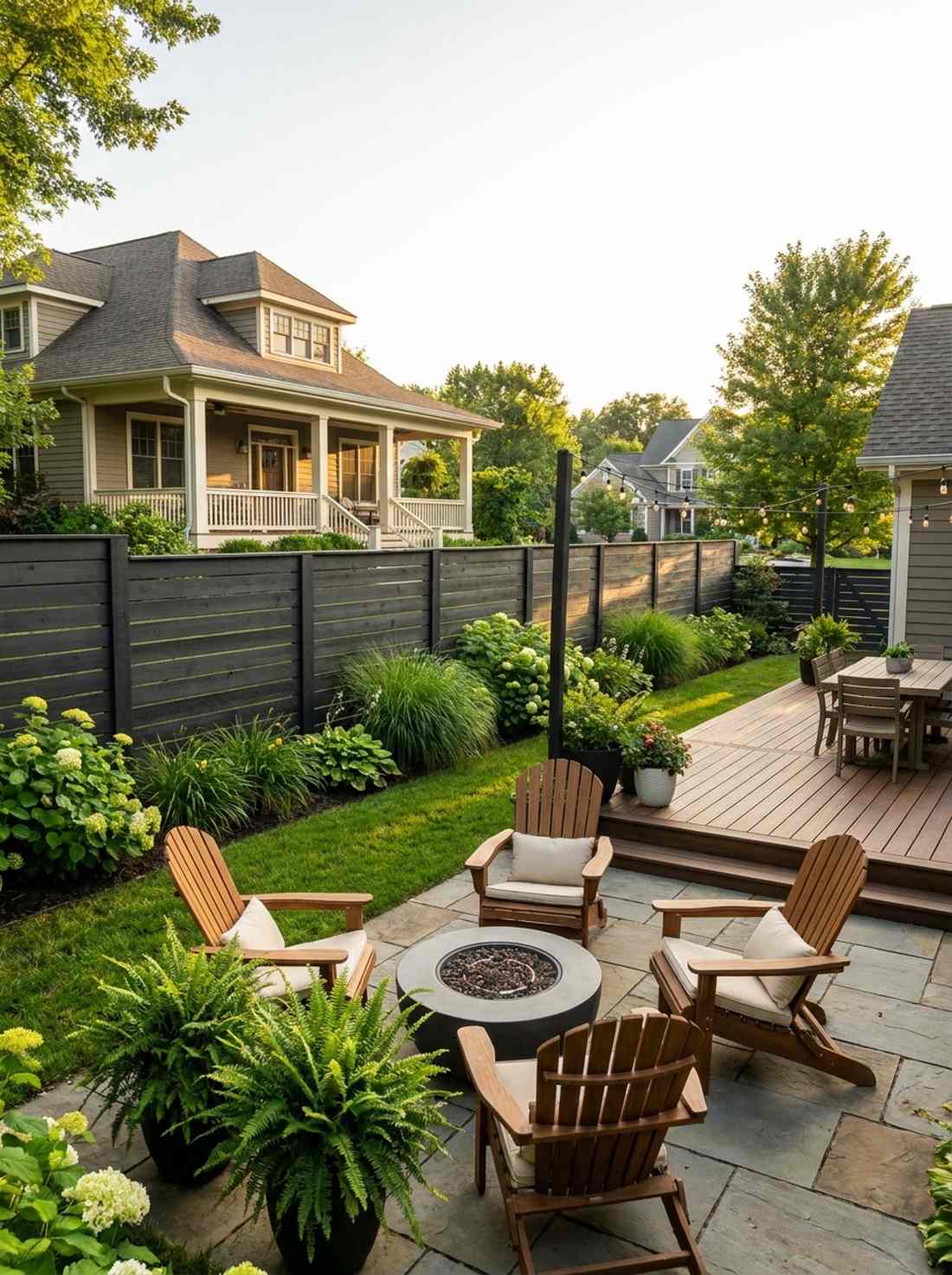 charcoal stained horizontal slats