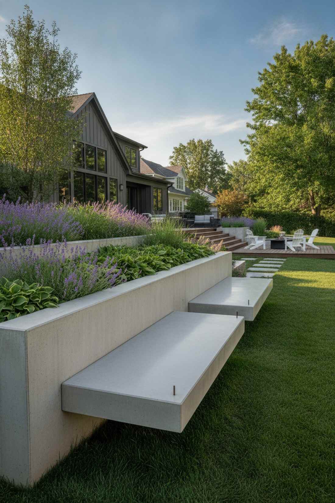 concrete cantilever bench