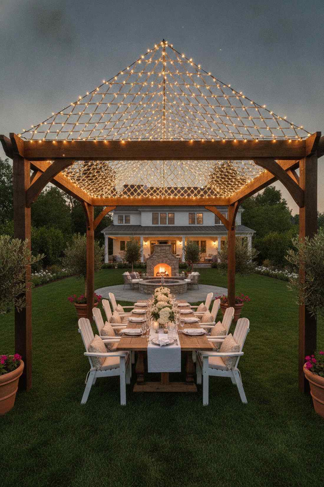 crisscross canopy pattern