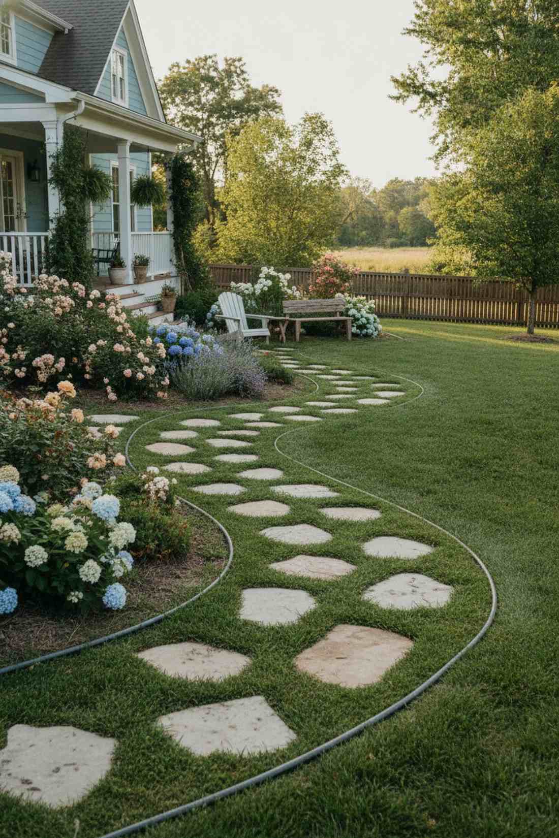 curved grass pathway