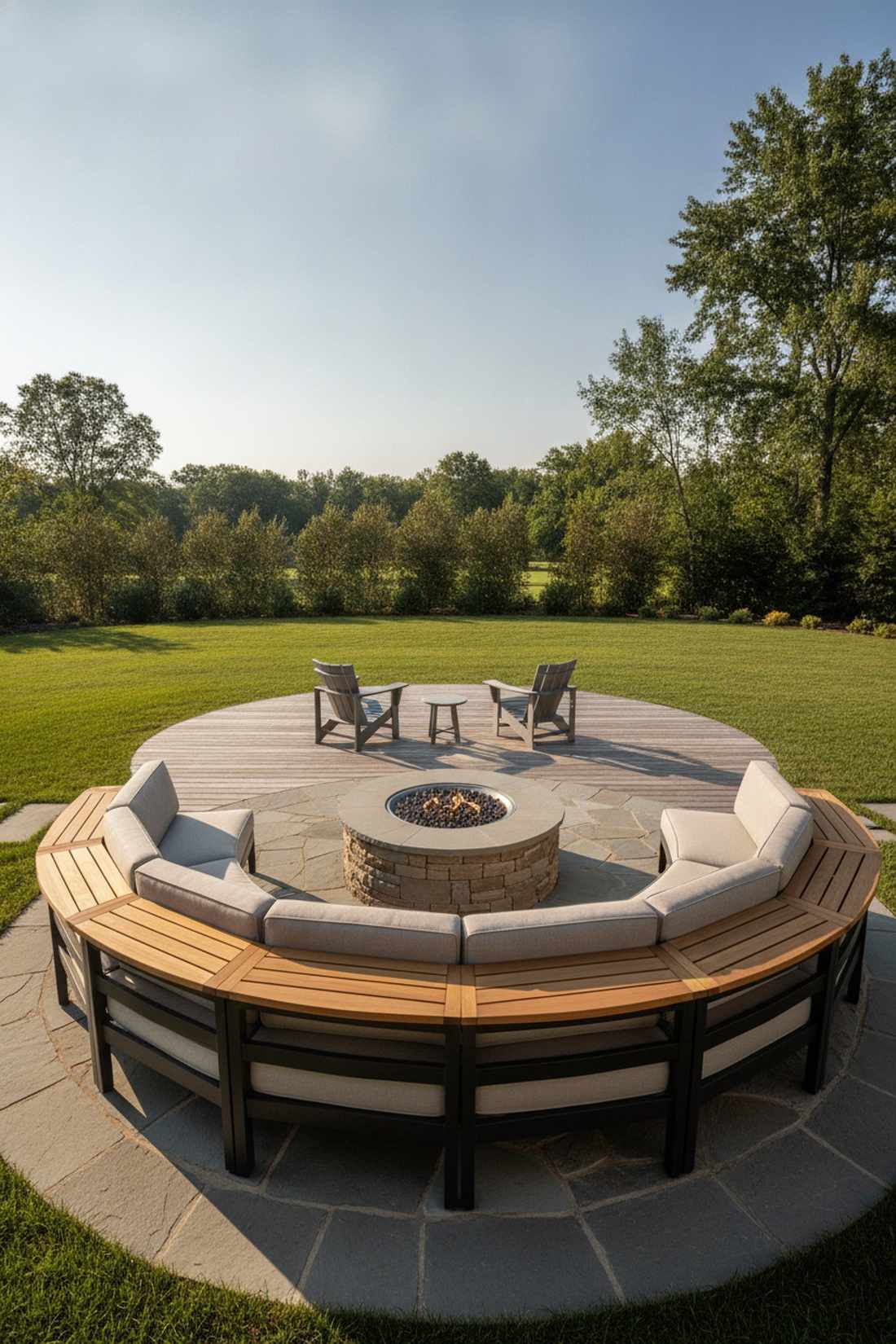 curved sectional with integrated side tables
