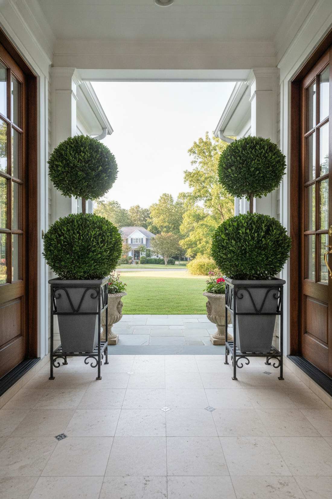 double ball boxwood standards