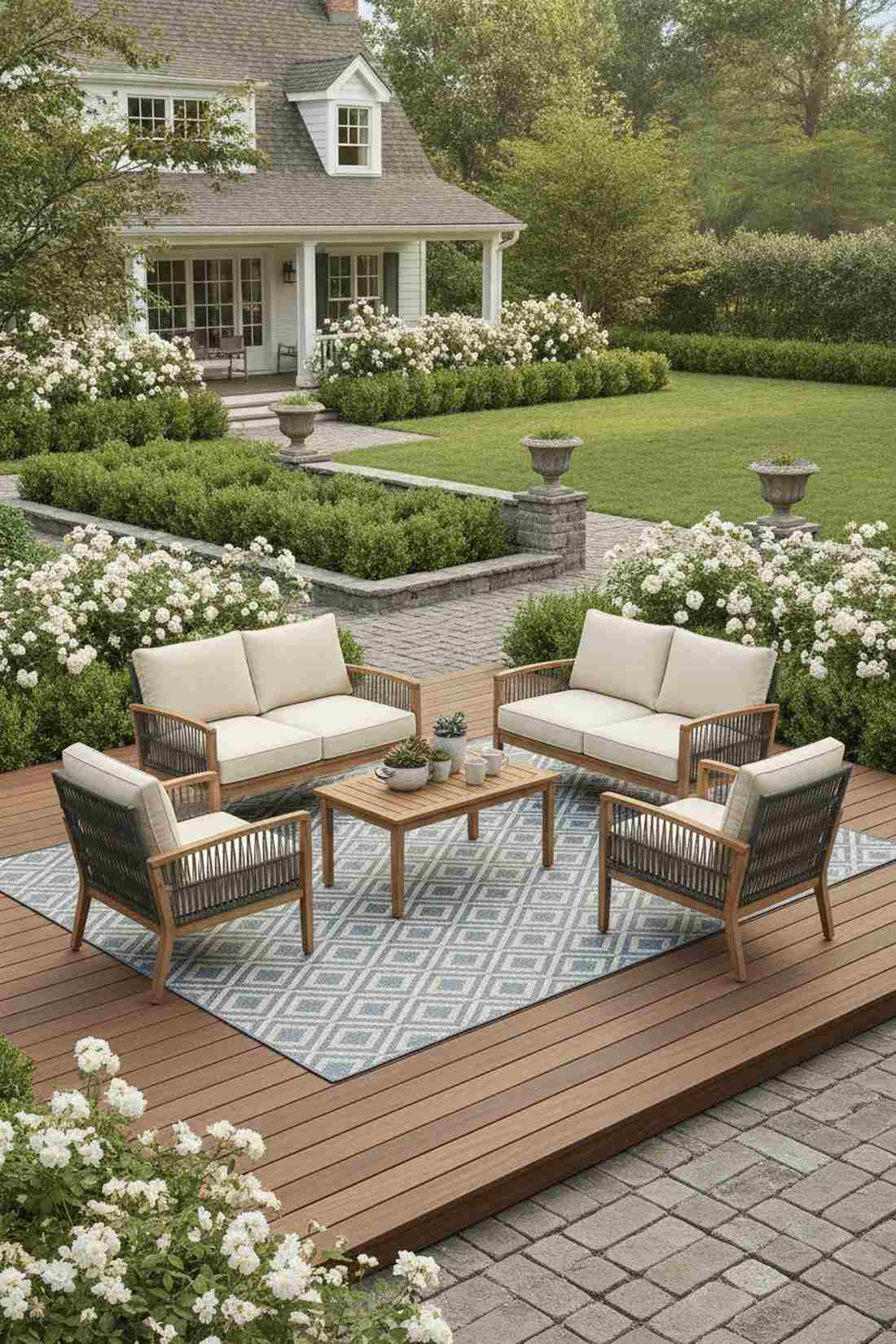 facing loveseats with perpendicular chairs