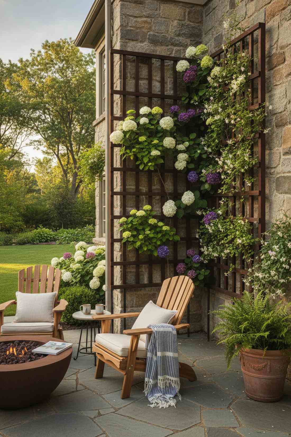 fan shaped corner trellis