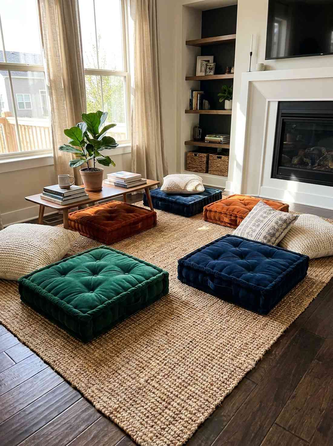 floor cushion seating area